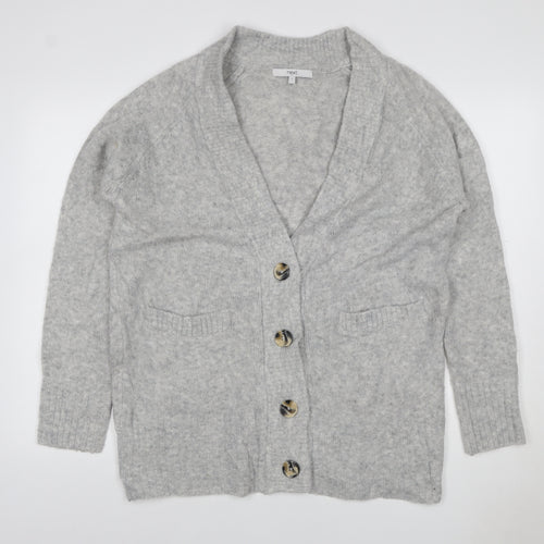 Next Women’s Grey S Button V-Neck Pocket Knit Cardigan