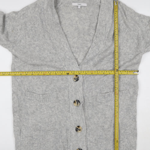 Next Women’s Grey S Button V-Neck Pocket Knit Cardigan