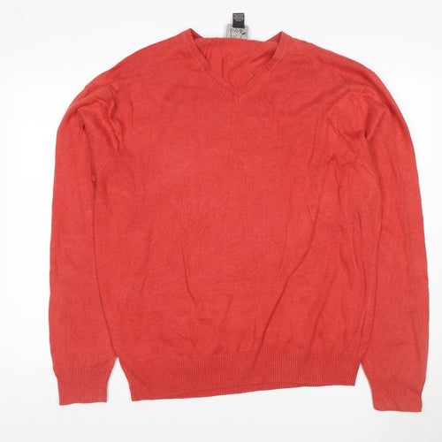 Jos. A. Bank Men’s Red L Pima Cotton V-Neck Pullover Jumper