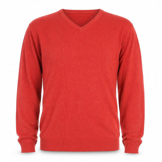 Jos. A. Bank Men’s Red L Pima Cotton V-Neck Pullover Jumper