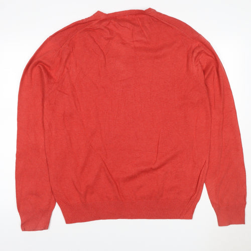 Jos. A. Bank Men’s Red L Pima Cotton V-Neck Pullover Jumper