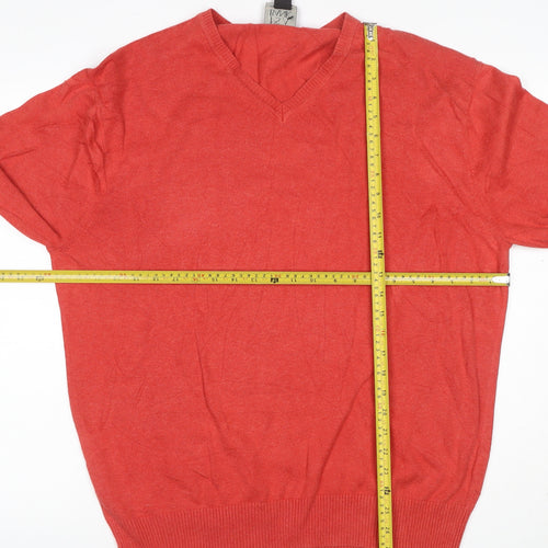 Jos. A. Bank Men’s Red L Pima Cotton V-Neck Pullover Jumper