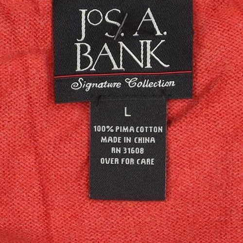 Jos. A. Bank Men’s Red L Pima Cotton V-Neck Pullover Jumper