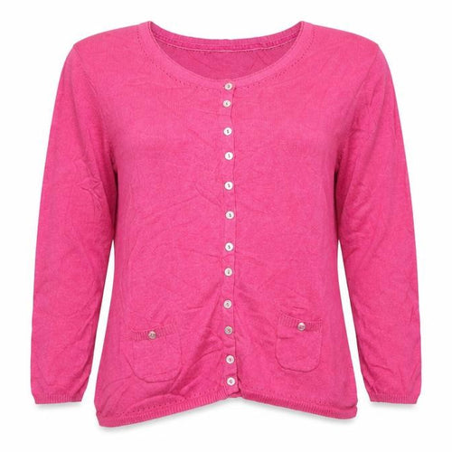Mistral Women’s Pink Cotton Cardigan Size 18 Long Sleeve Button Pockets