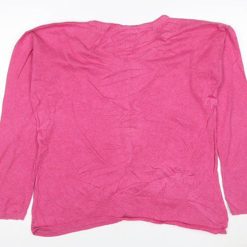 Mistral Women’s Pink Cotton Cardigan Size 18 Long Sleeve Button Pockets
