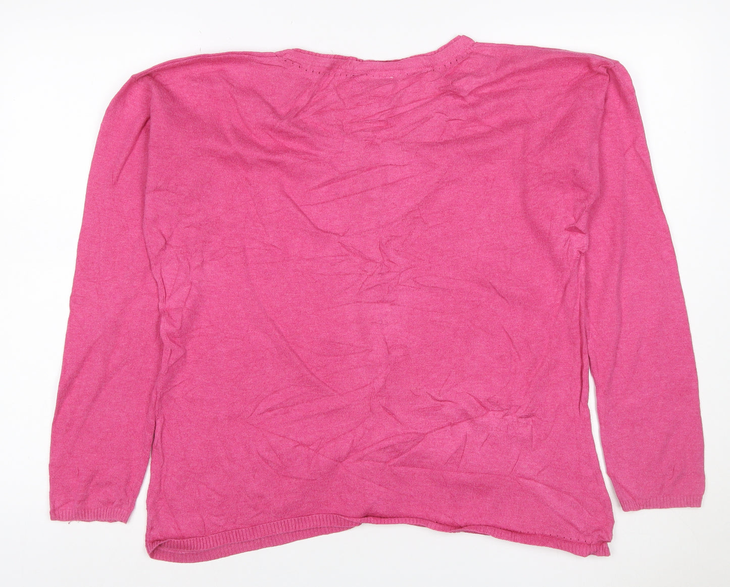 Mistral Women’s Pink Cotton Cardigan Size 18 Long Sleeve Button Pockets