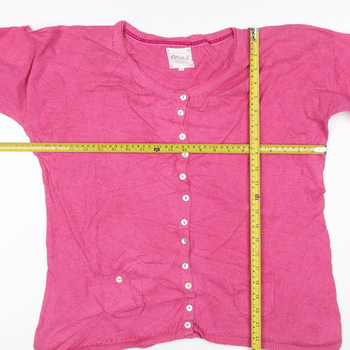 Mistral Women’s Pink Cotton Cardigan Size 18 Long Sleeve Button Pockets