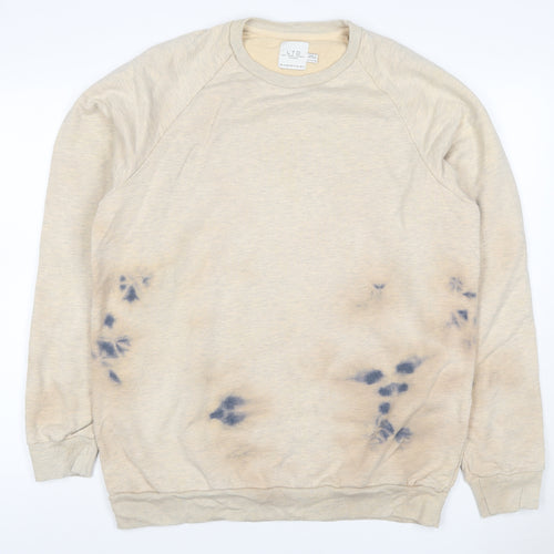 Topman LTD Men’s Beige M Pullover Crew Neck Graphic Sweatshirt