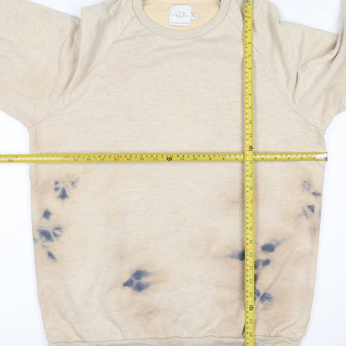 Topman LTD Men’s Beige M Pullover Crew Neck Graphic Sweatshirt