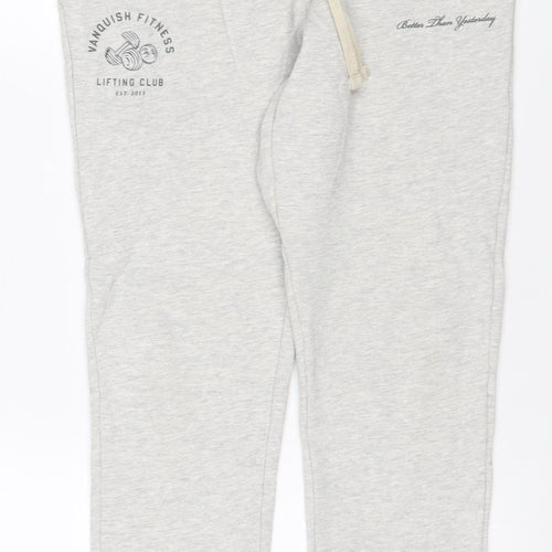 Vanquish Women Grey S Jogger Sweatpants Drawstring Gym Trousers