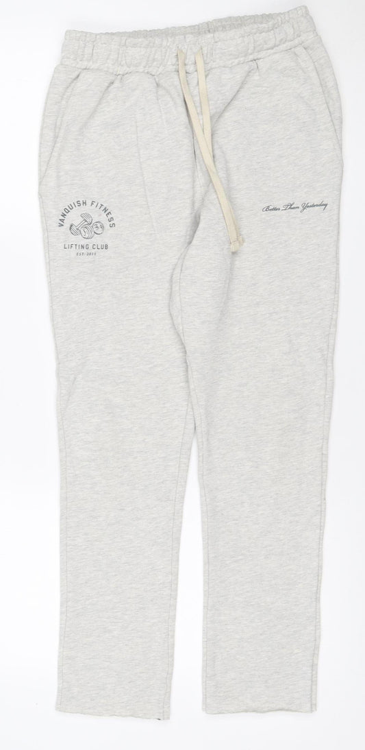 Vanquish Women Grey S Jogger Sweatpants Drawstring Gym Trousers