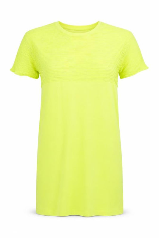 Front view of Oliver Bonas Women Yellow, size 8, Rib Knit Jumper Dress