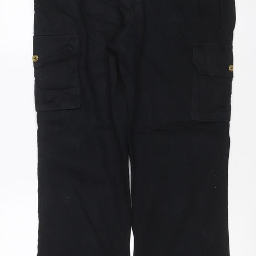 Cotton Traders Men's Black 36 Cargo Trousers Adjustable Waist