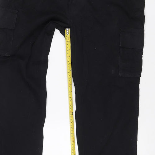 Cotton Traders Men's Black 36 Cargo Trousers Adjustable Waist