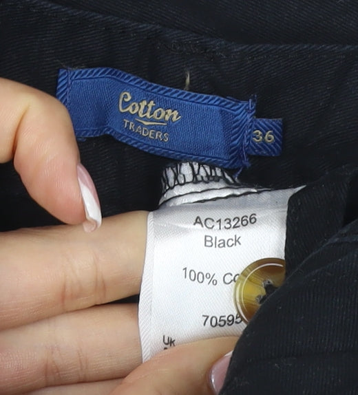 Cotton Traders Men's Black 36 Cargo Trousers Adjustable Waist