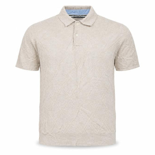 Ted Baker Men's Beige Size S Textured Knit Short Sleeve Polo Shirt