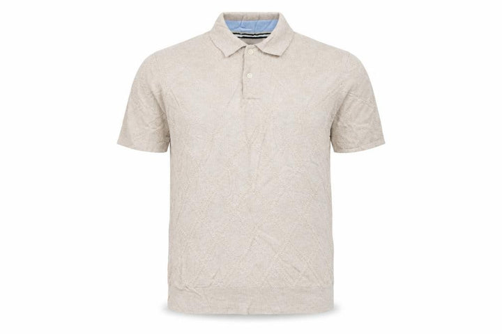 Ted Baker Men's Beige Size S Textured Knit Short Sleeve Polo Shirt