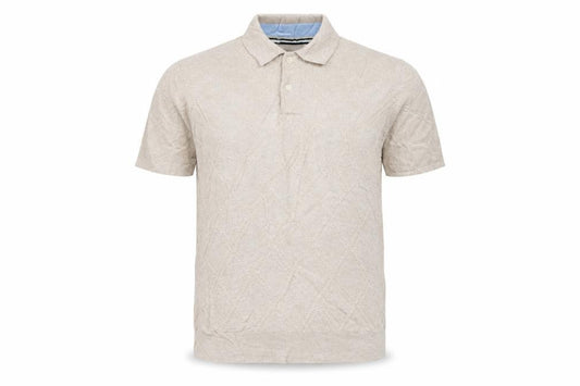 Ted Baker Men's Beige Size S Textured Knit Short Sleeve Polo Shirt