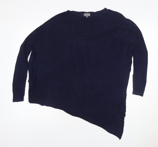 Phase Eight Women Blue XS Asymmetric Hem Knit Tunic Long Sleeve