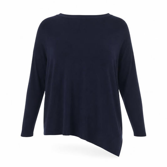 Phase Eight Women Blue XS Asymmetric Hem Knit Tunic Long Sleeve