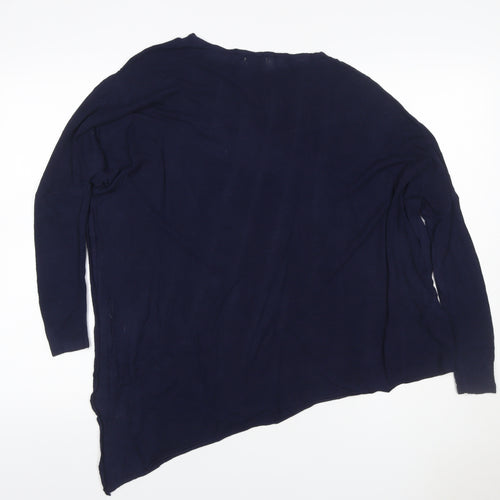 Phase Eight Women Blue XS Asymmetric Hem Knit Tunic Long Sleeve