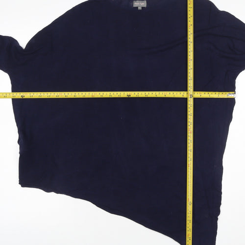 Phase Eight Women Blue XS Asymmetric Hem Knit Tunic Long Sleeve