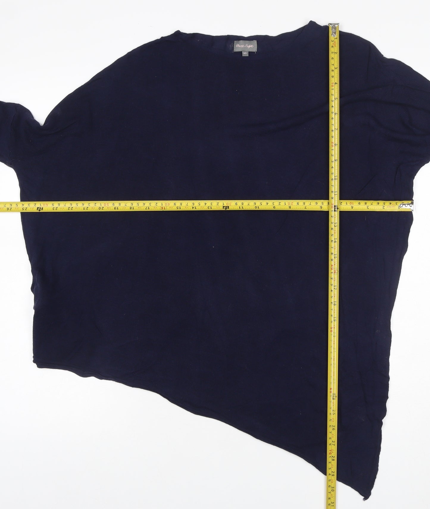 Phase Eight Women Blue XS Asymmetric Hem Knit Tunic Long Sleeve