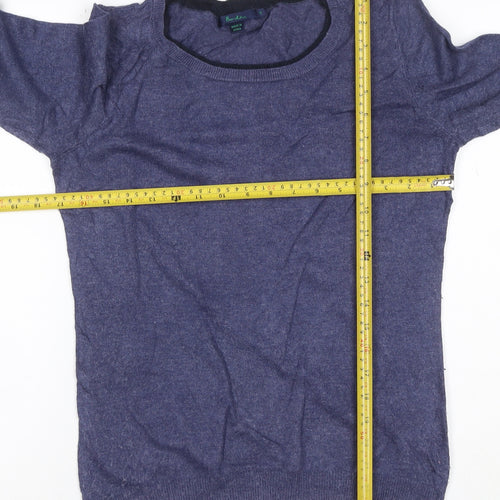 Boden Women’s Blue Cashmere Angora Blend Crew Neck Jumper UK 4