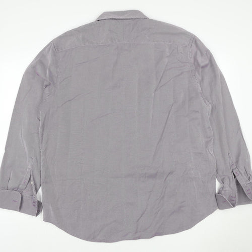 Jasper Conran Men Purple Striped 18.5 Slim Fit Cotton Shirt