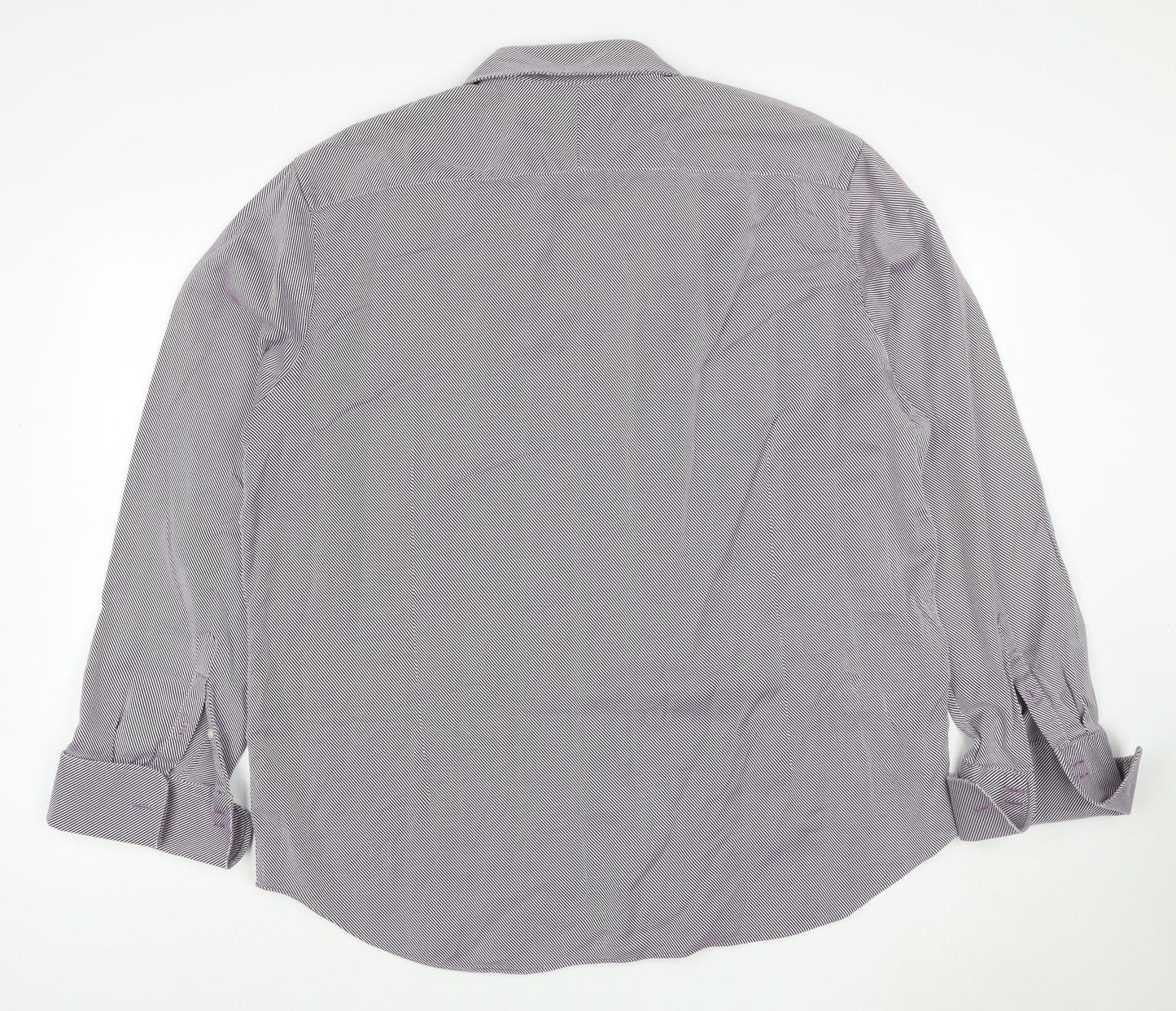 Jasper Conran Men Purple Striped 18.5 Slim Fit Cotton Shirt