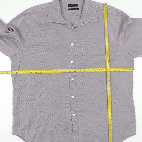 Jasper Conran Men Purple Striped 18.5 Slim Fit Cotton Shirt