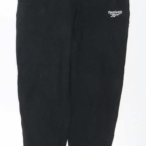 Reebok Men’s Black S Cotton Fleece Jogger Sweatpants Logo