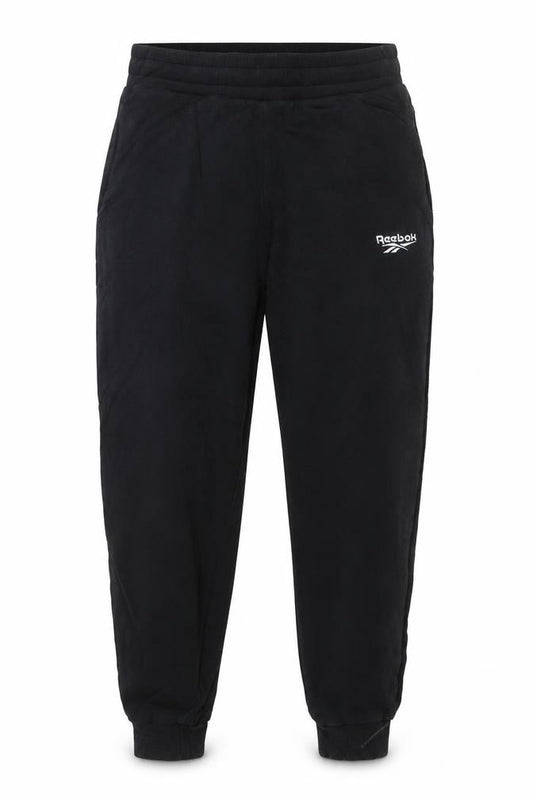 Reebok Men’s Black S Cotton Fleece Jogger Sweatpants Logo