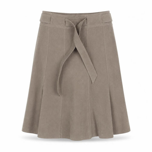 Classics Women Brown UK 14 Long Flared Belted Skirt