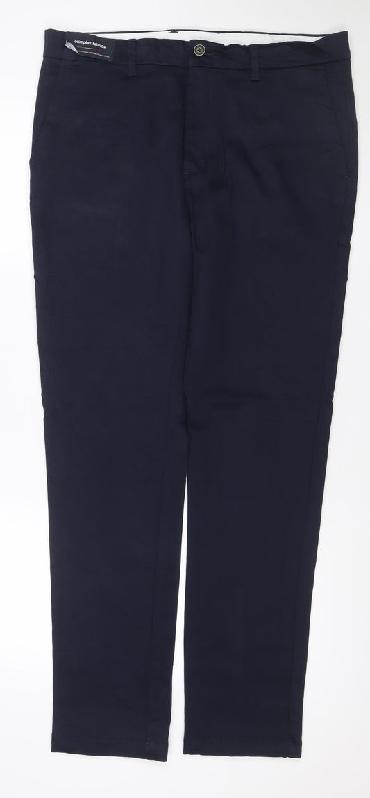 Marks and Spencer Autograph Men Blue 34/33 Slim Stretch Dress Trousers