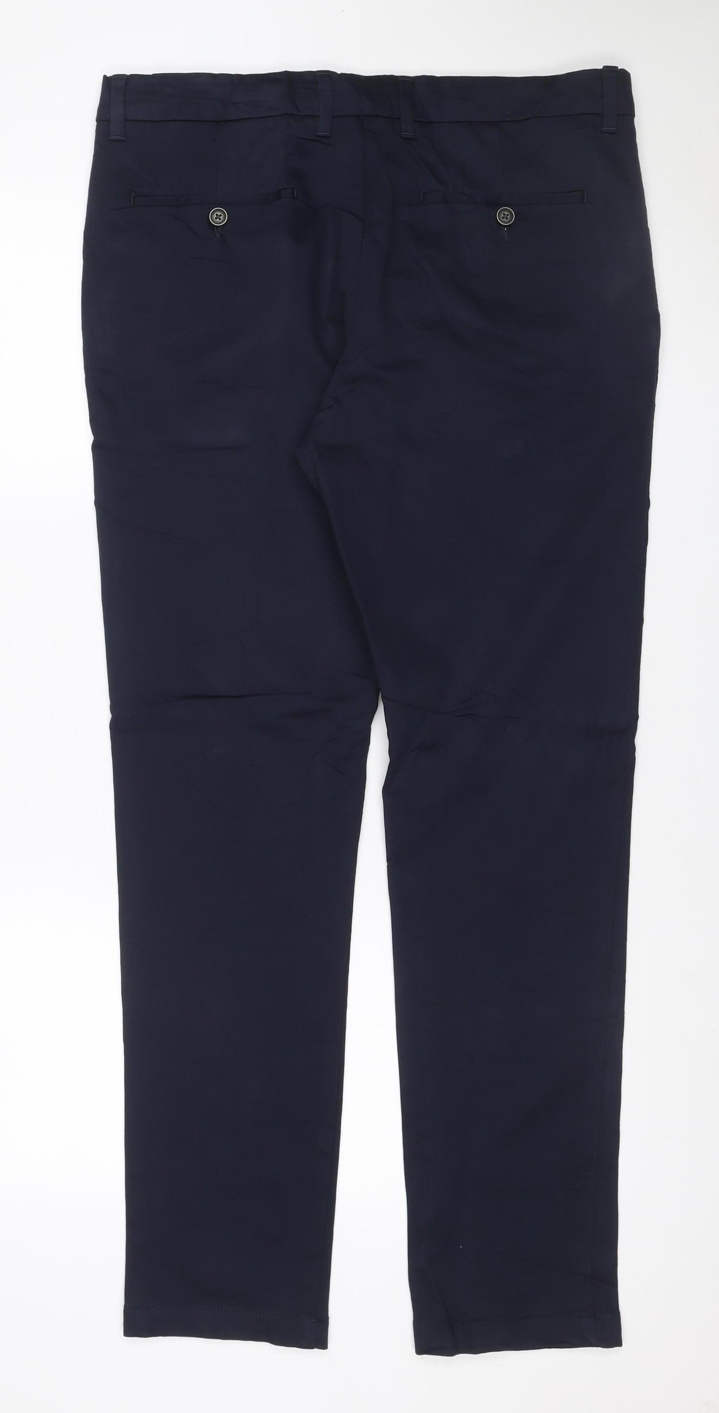 Marks and Spencer Autograph Men Blue 34/33 Slim Stretch Dress Trousers