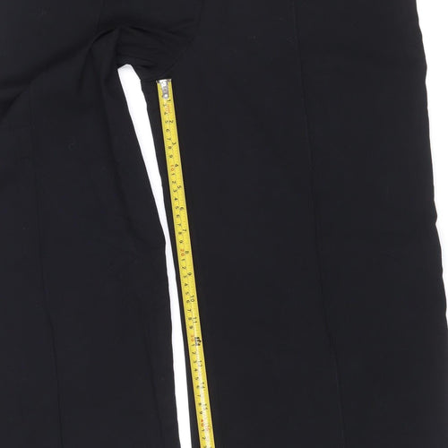 Marks and Spencer Women Black UK 12 Regular Wide-Leg Elastic Waist Trousers