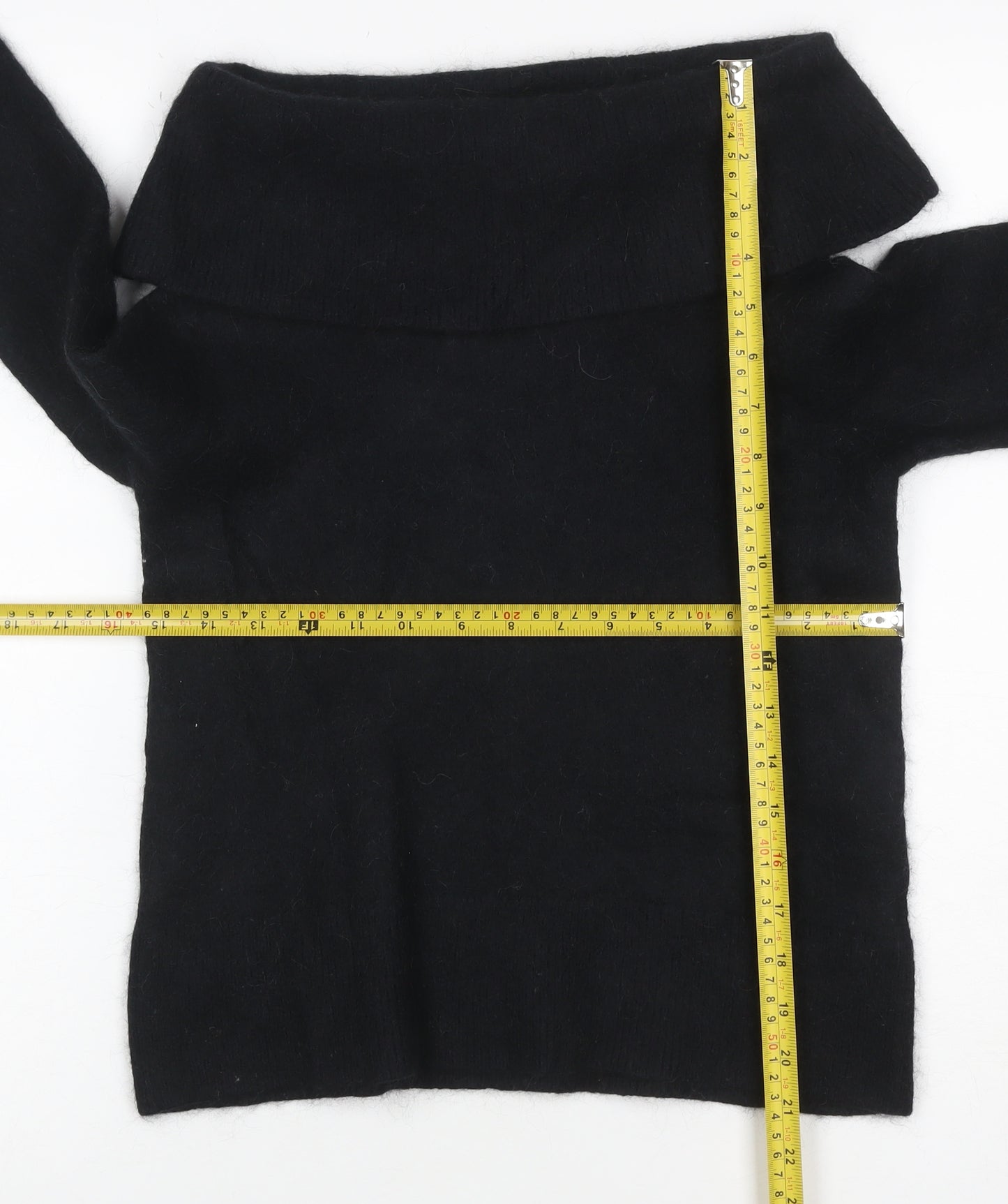 COS Women Black L Wool Alpaca Roll Neck Raglan Knit Jumper