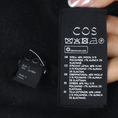 COS Women Black L Wool Alpaca Roll Neck Raglan Knit Jumper
