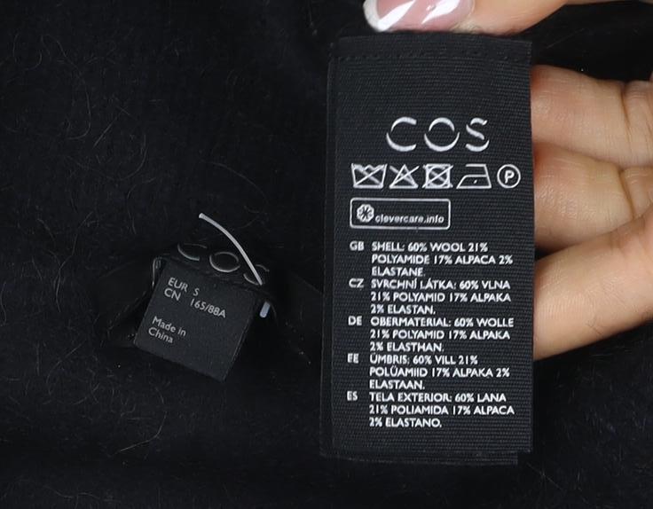 COS Women Black L Wool Alpaca Roll Neck Raglan Knit Jumper