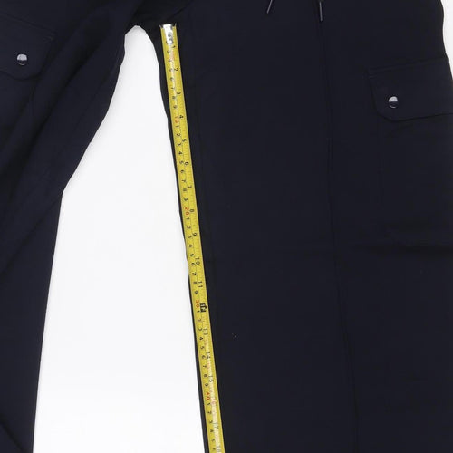 Marks and Spencer Women Blue Size 10 Cargo Drawstring Trousers