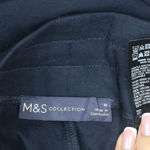 Marks and Spencer Women Blue Size 10 Cargo Drawstring Trousers