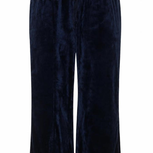 Marks & Spencer Women Blue UK 18 Short Velour Track Pants Drawstring