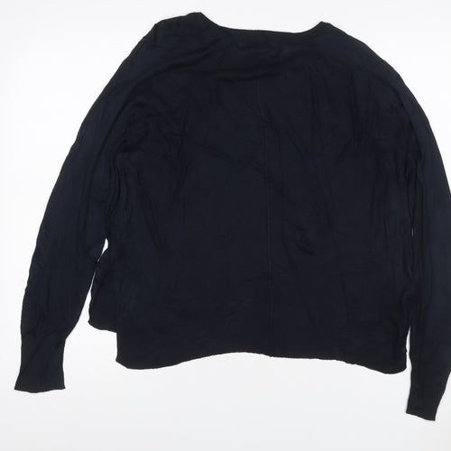 Zara Women’s Blue UK 12 Crew Neck Fine Knit Pullover Jumper