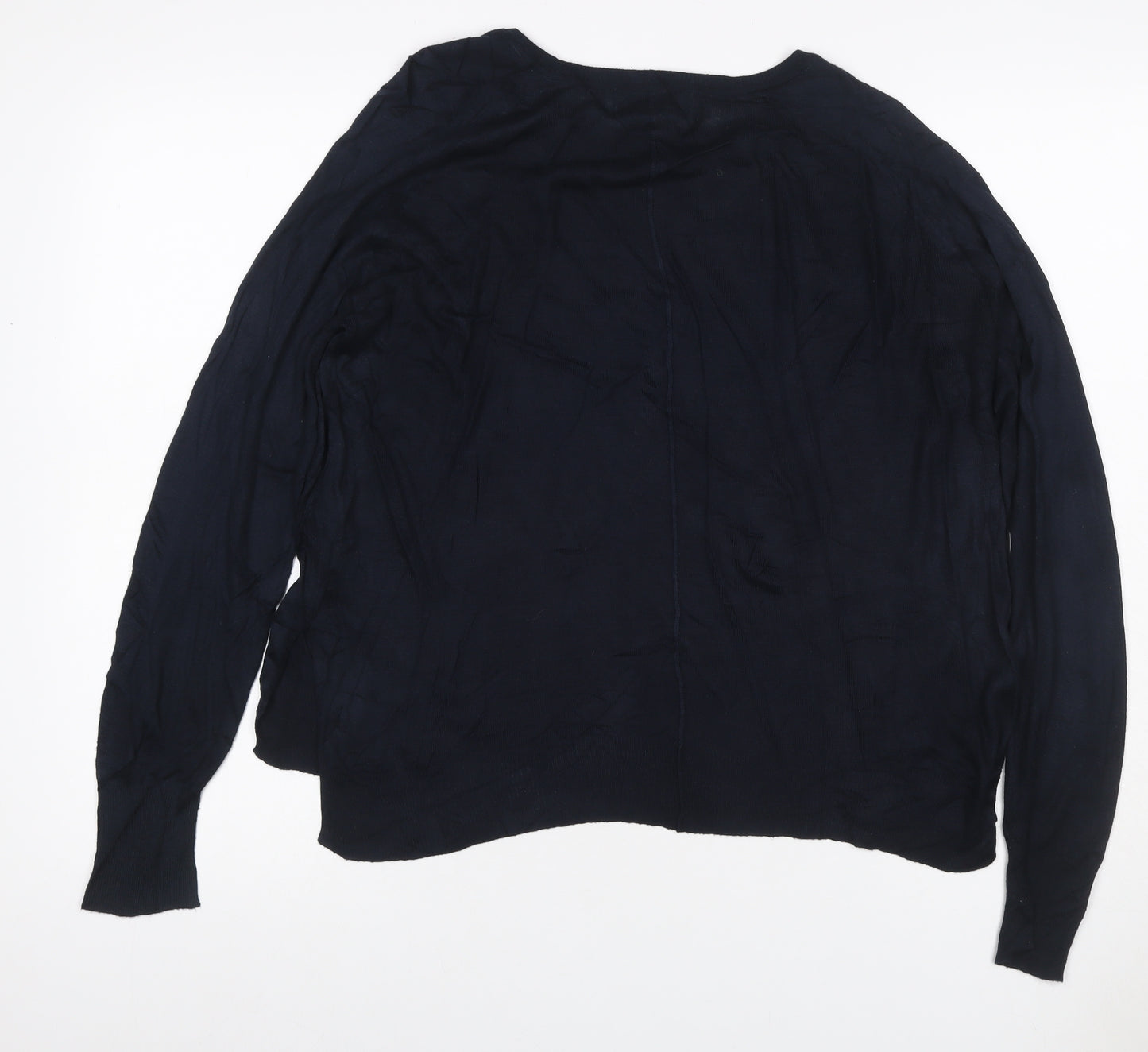 Zara Women’s Blue UK 12 Crew Neck Fine Knit Pullover Jumper