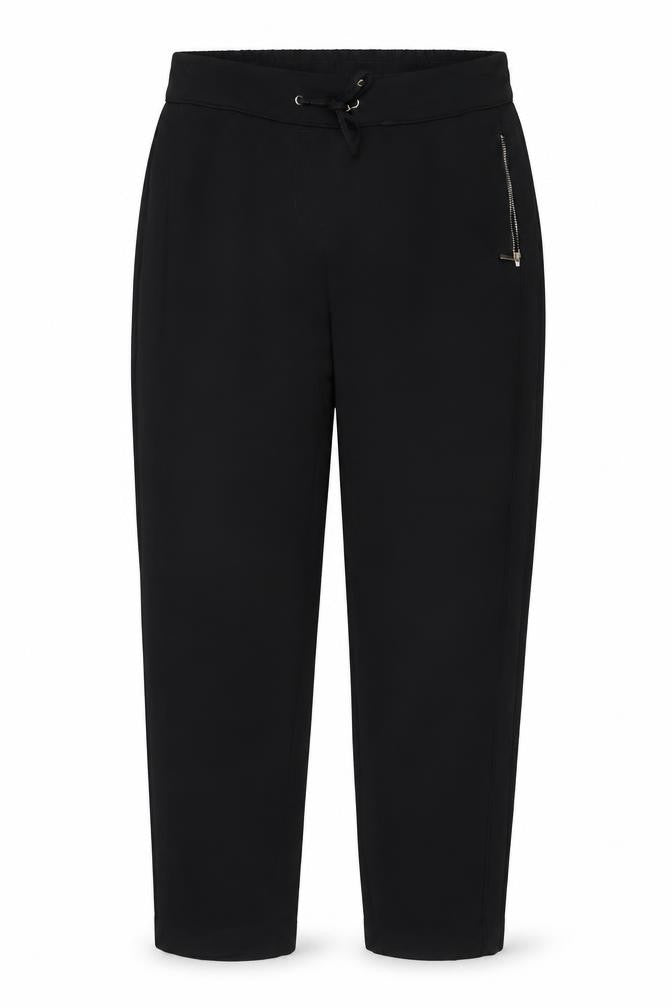 Wallis Women’s Black UK 10 Tapered Jogger Trousers Drawstring Zip Detail