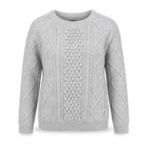 Gap Women’s Grey XS Cable-Knit Cotton Crew Neck Jumper