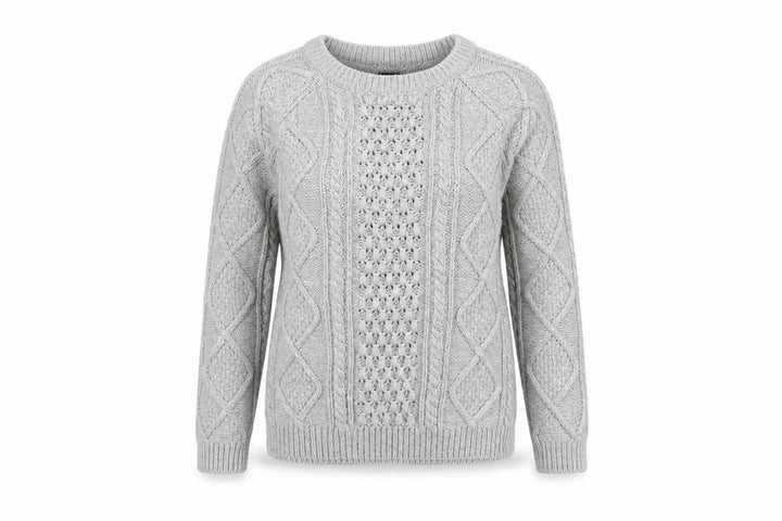 Gap Women’s Grey XS Cable-Knit Cotton Crew Neck Jumper