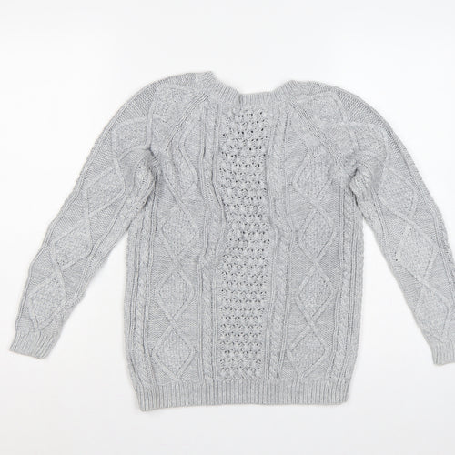 GAP Women’s Grey XS Cable-Knit Cotton Crew Neck Jumper