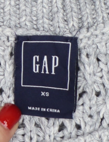 GAP Women’s Grey XS Cable-Knit Cotton Crew Neck Jumper